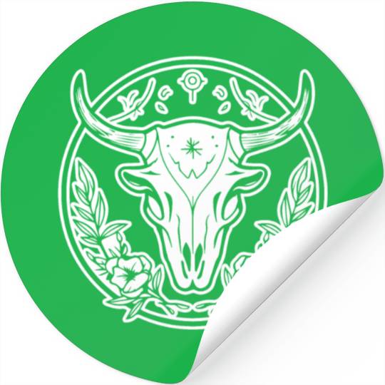 Cow Skull Boho Stickers