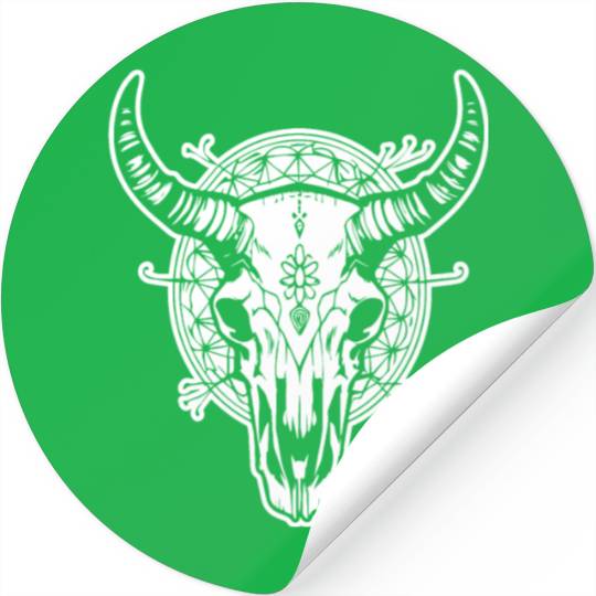 Cow Skull Boho Stickers