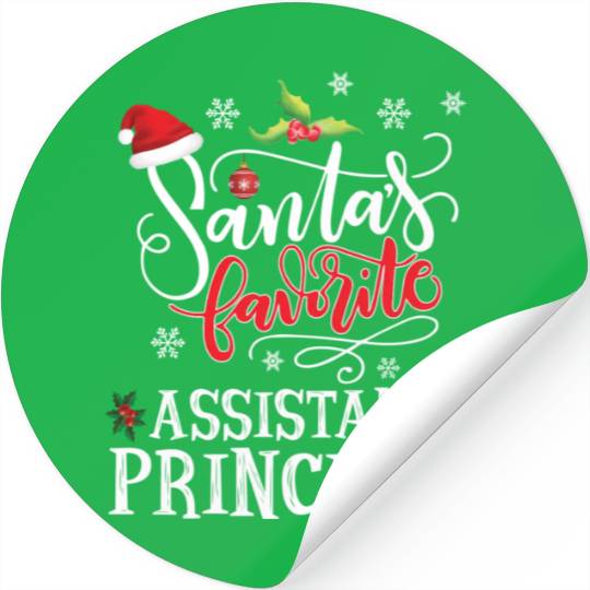 Santa'S Favorite Assistant Principal Party Stickers