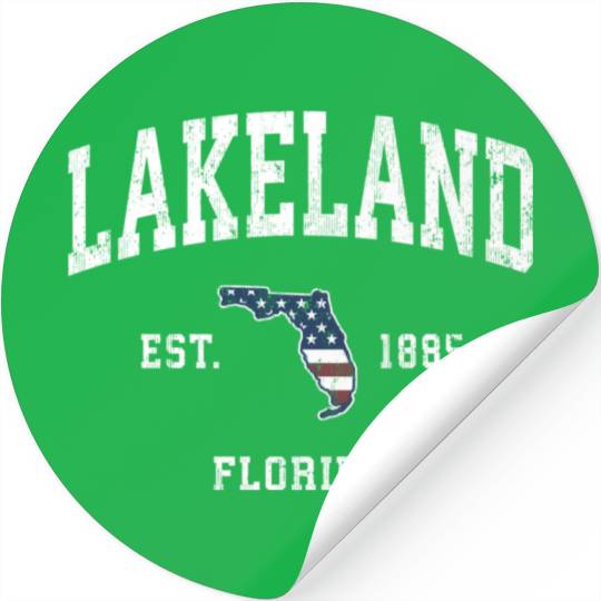 Lakeland Florida Fl American Flag Sports Stickers