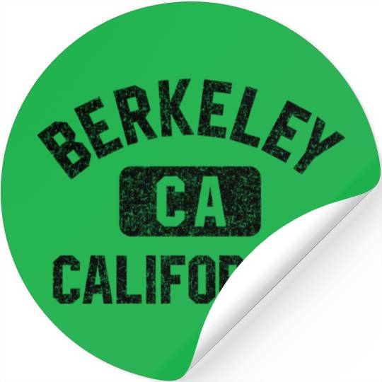 Berkeley Ca California Gym Style Gray W Distress Stickers