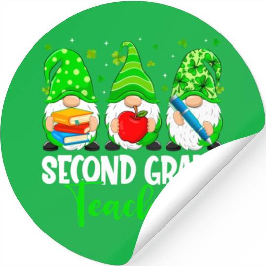 Gnomes 2Nd Grade Teacher Squad St Patric Day Stickers