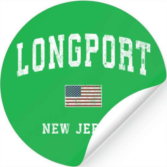 Longport New Jersey Nj American Flag Sports Stickers