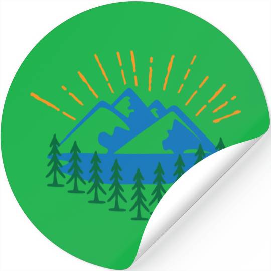 Blue Mountain And Forest Stickers