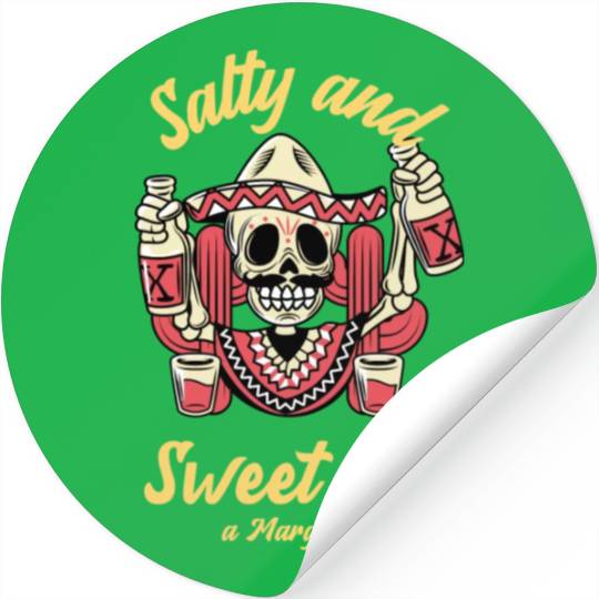 Salty And Sweet Margarita In Mexican Style Stickers