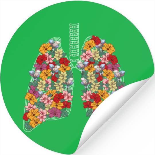 Anatomical Lungs Flowers Medical Science Anatomy Stickers