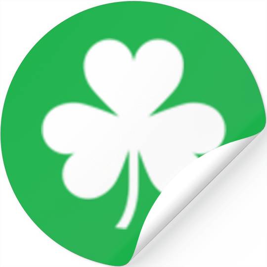 Saint Patric Day Left Chest White Clover Stickers