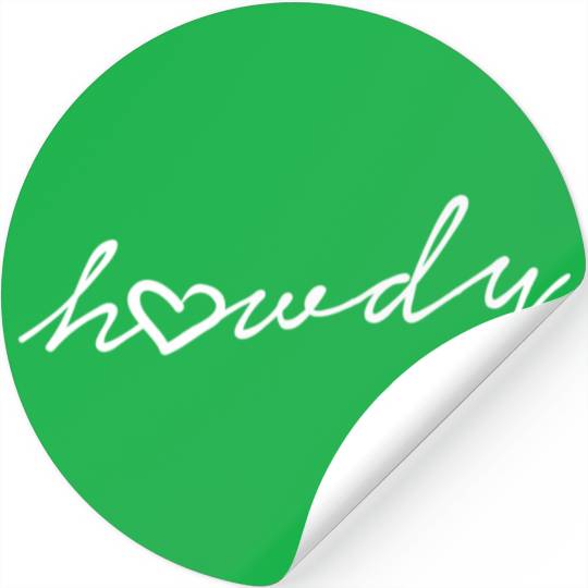 Howdy Heart Cursive Stickers