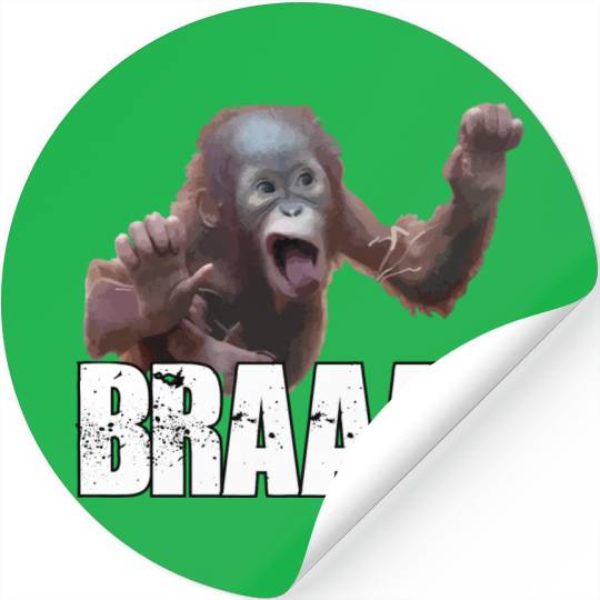 Braaap Monkey Face Riding A Motocross Stickers