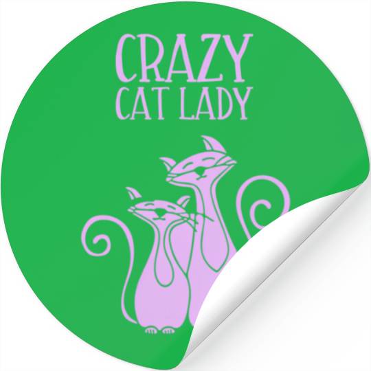 Crazy Cat Lady For Cat Purple Stickers