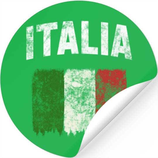 Italia - Distressed Italian Flag Stickers