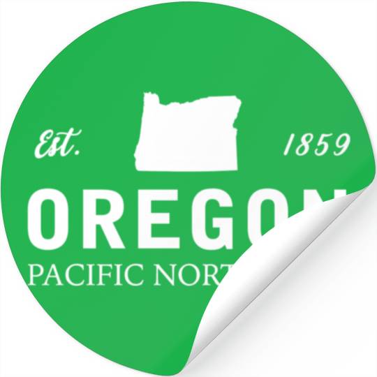 Oregon Est 1859 Pacific Northwest Us Flag Stickers