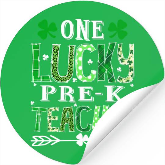 St Patrick'S Day One Lucky Pre-K Teacher Shamrock Stickers