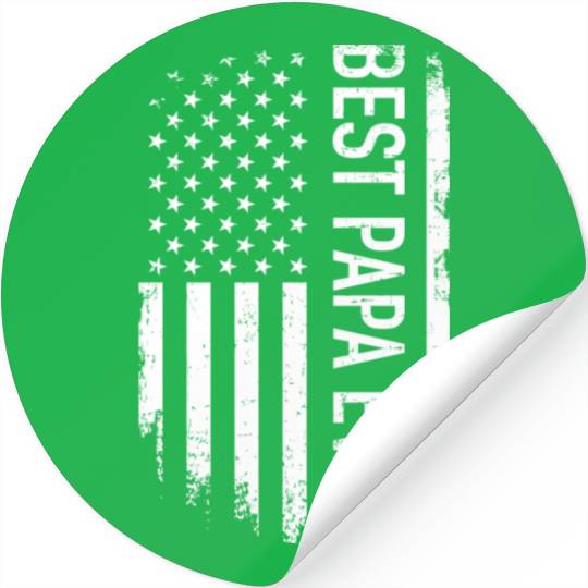Best Papa Ever Us American Flag For Grandpa Stickers