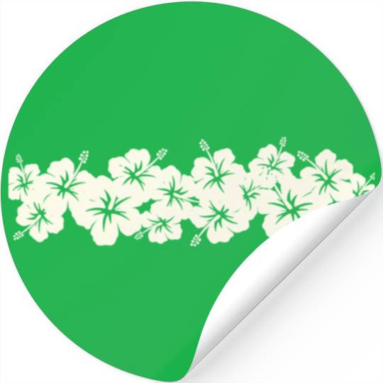 Surfer Style Floral Hibiscus Flower Row 1970S Stickers