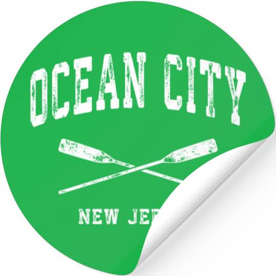 Ocean City New Jersey Nautical Crossed Oars Stickers