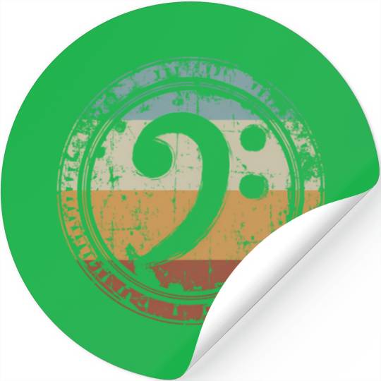 Bass Clef For Bass Guitar Player Bassist Stickers