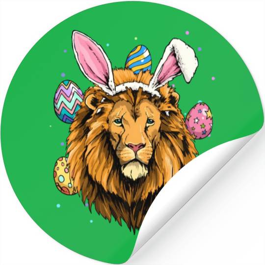 Easter Bunny Lion Easter Lion Stickers