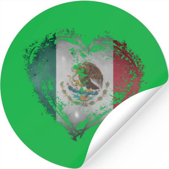Meco Heart Shape Mecan Flag Stylish Stickers
