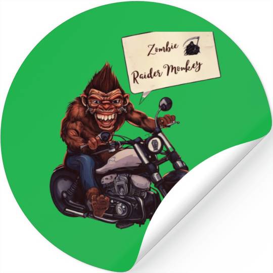 zombie Raider Monkey Stickers