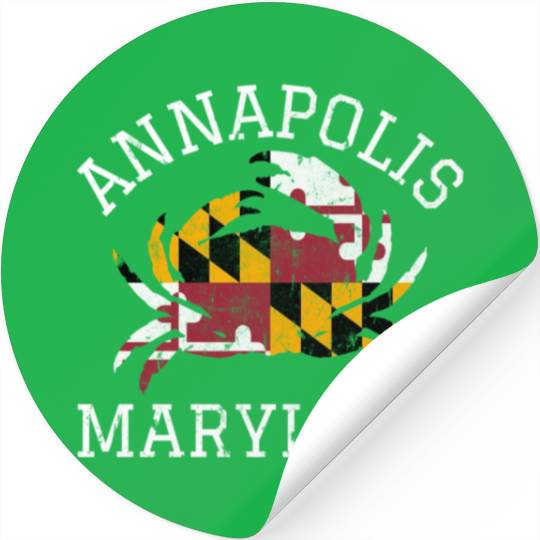 Annapolis Maryland Crab State Flag Home Travel Stickers
