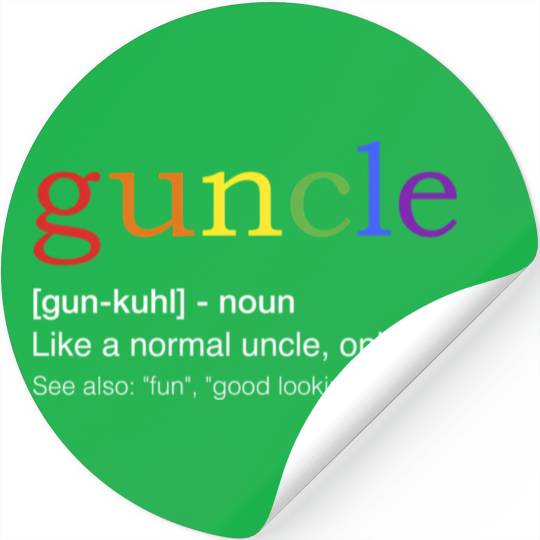 Guncle In Rainbow Flag Colors For Gay Uncle Stickers