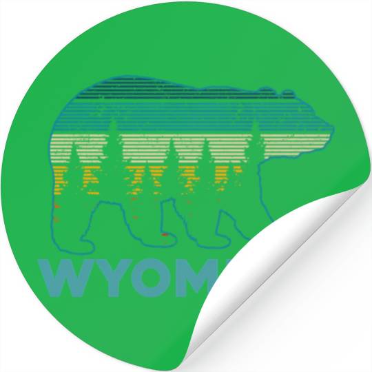 Wyoming Grizzly Bear Nature Hiking Stickers
