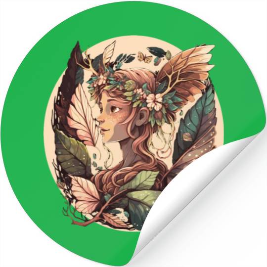 Cottagecore Forest Fairy Elf Floral Anime Aestheti Stickers