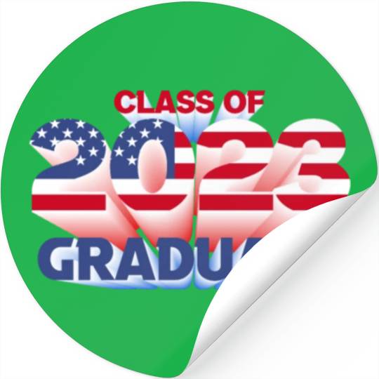 US American Flag 2023 Graduate Patriotic Graduatio Stickers