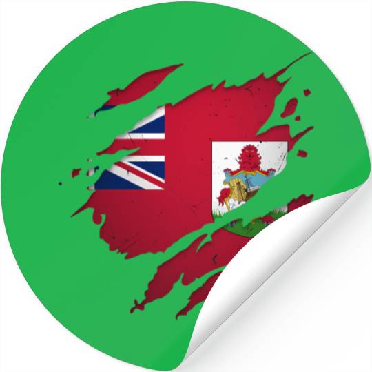 Proud Bermudians Torn Ripped Bermuda Flag Stickers