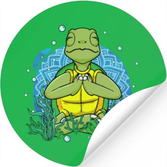 Meditating Sea Turtle Gift Yoga Zen Meditation Stickers