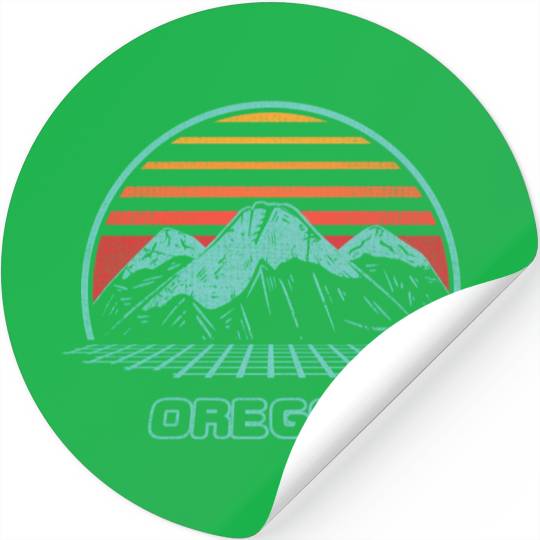 Oregon Mountain Hiking 80S Style Stickers