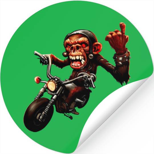 Zombie Raider Monkey Rockstar Stickers
