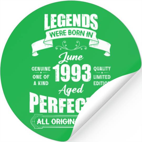 Legends Were Born In June 1980 Birthday Stickers