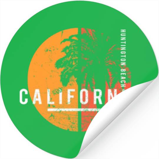 Huntington Beach California Cool Palm Tree Native Stickers