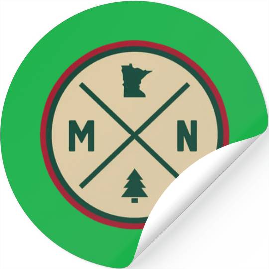 Minnesota Mn Circle Patch Red And Green Stickers