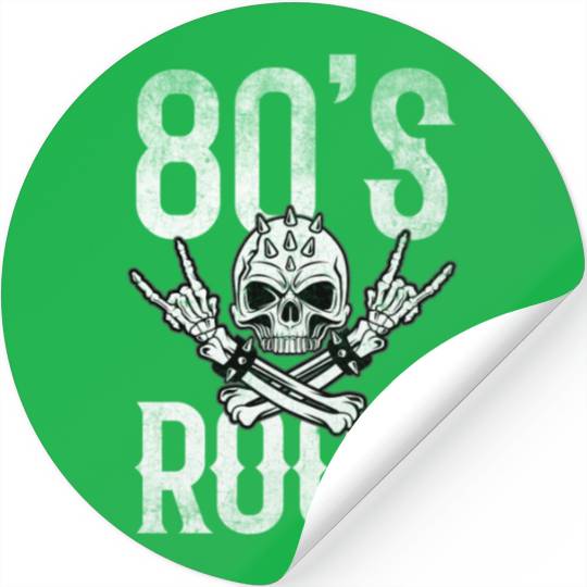 80S Rock And Roll Distressed Music Guitar Band Stickers