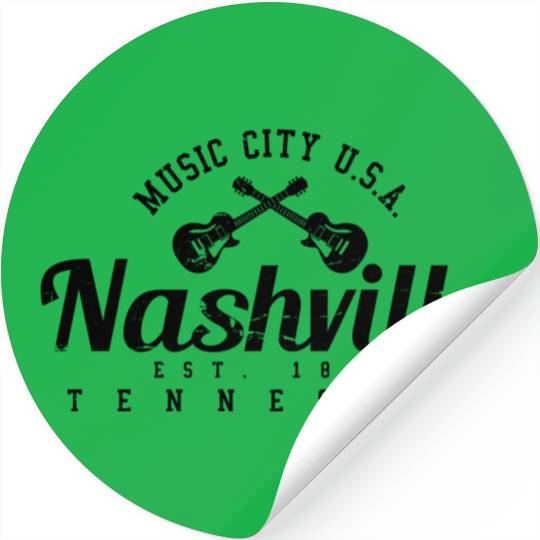 hville - Country Music City Guitar Stickers
