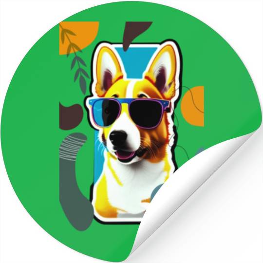 cute puppy with flowers Stickers