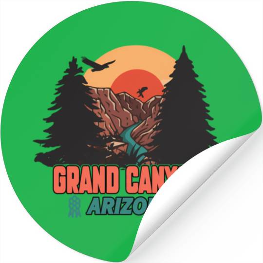 Grand Canyon Arizonna National Park Illustration Stickers