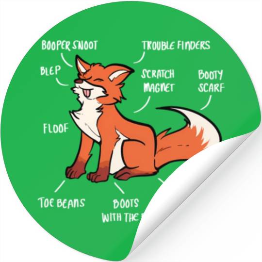 Anatomy Of A Fox Fox Stickers