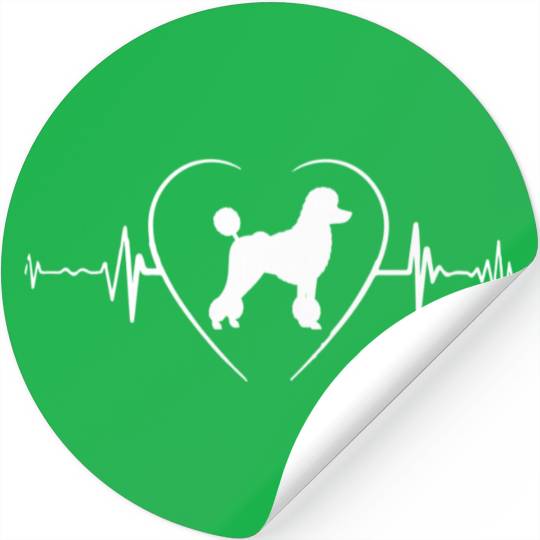 Poodle Heartbeat I Love My Poodle Stickers