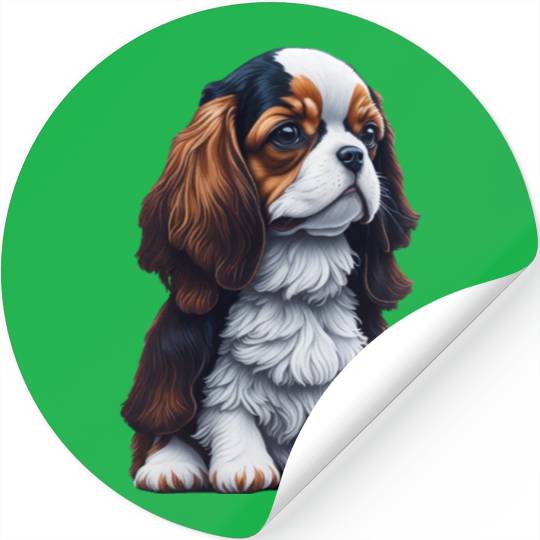 Cavalier King Charles Spaniel Dog Puppet Stickers