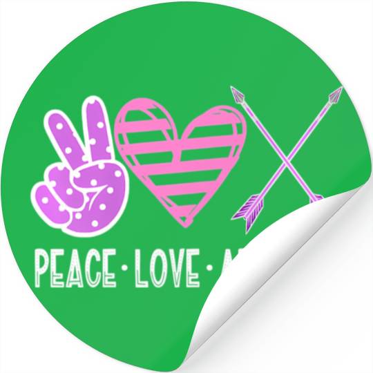PEACE LOVE ARCHERY Bow & Arrow Shooting n Girls Stickers