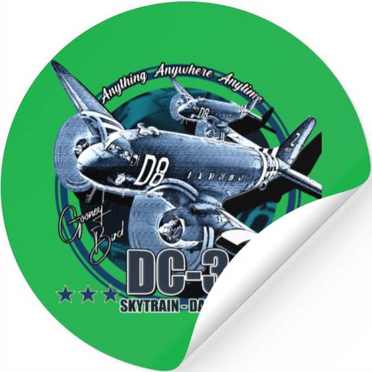 DC3 C47 Dakota Military Transport Aircraft Stickers