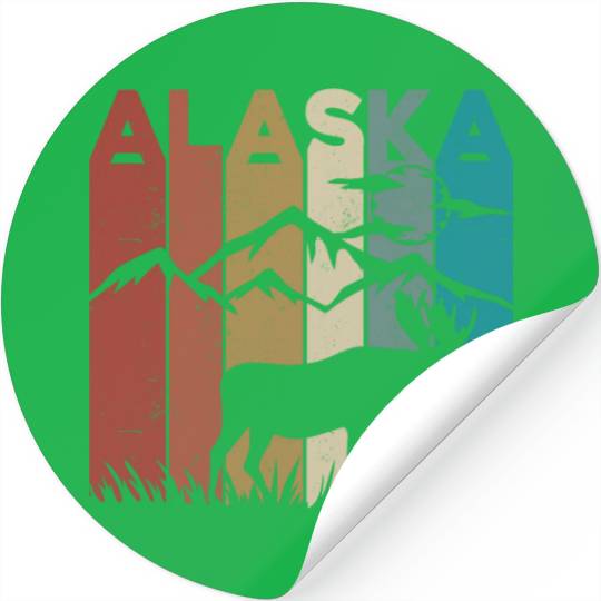Alaska Moose Retro Vintage Alaskan Moose Souvenir Stickers
