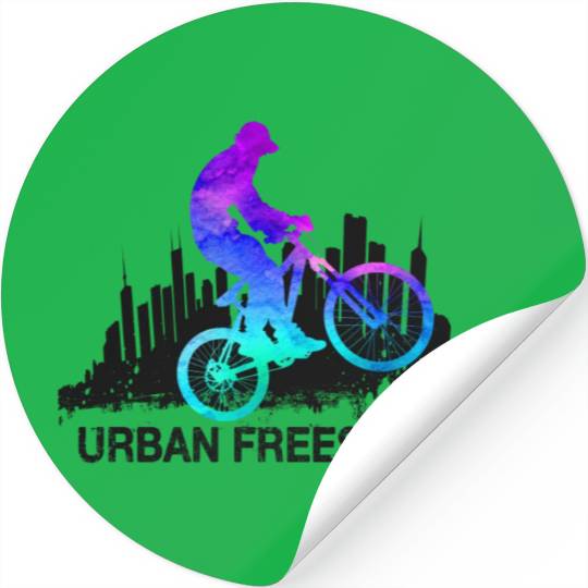 Urban Freestyler BMX Bike Rider Tye Dye Stickers