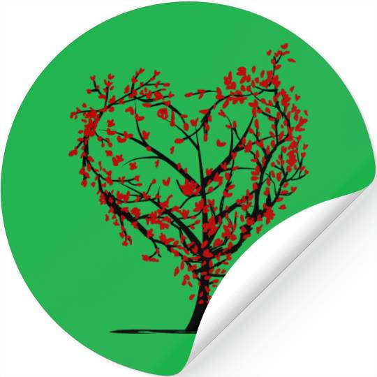 Red and Floral Heart Stickers