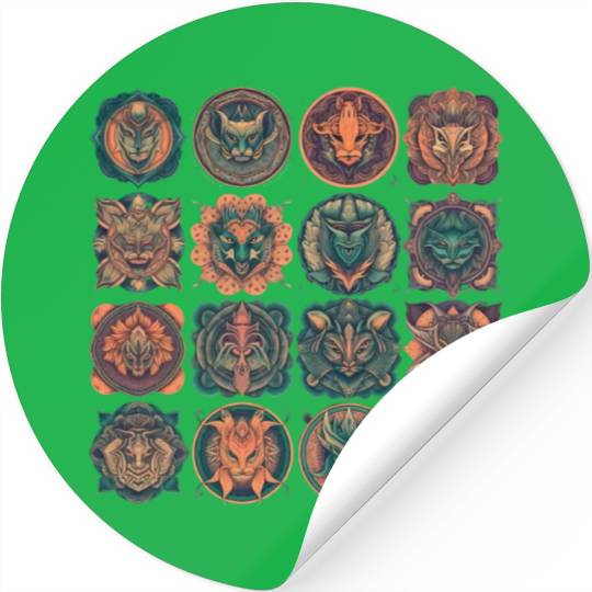 Celestial Creatures Emblems Stickers