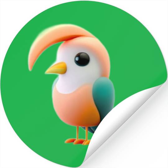 Cute Bird of Paradise 3D Render Stickers
